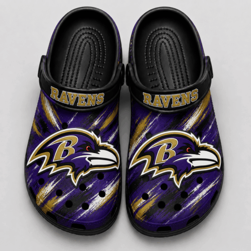 Baltimore Ravens | Premium NFL Game Day Football Fan Sport Clogs Crocs Abstract Scratch NDN