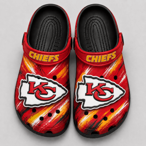 Kansas City Chiefs | Premium NFL Game Day Football Fan Sport Clogs Crocs Abstract Scratch NDN