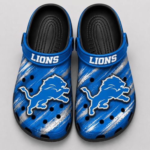 Detroit Lions | Premium NFL Game Day Football Fan Sport Clogs Crocs Abstract Scratch NDN