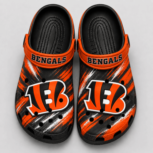 Cincinnati Bengals | Premium NFL Game Day Football Fan Sport Clogs Crocs Abstract Scratch NDN