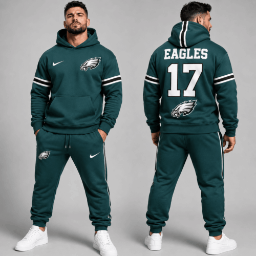 Philadelphia Eagles | Premium NFL Style Custom Hoodie Jogger Set Personalized Name Number NDN
