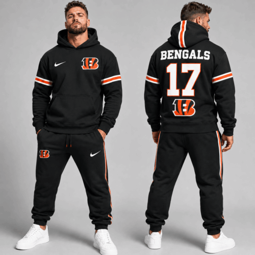 Cincinnati Bengals | Premium NFL Style Custom Hoodie Jogger Set Personalized Name Number NDN