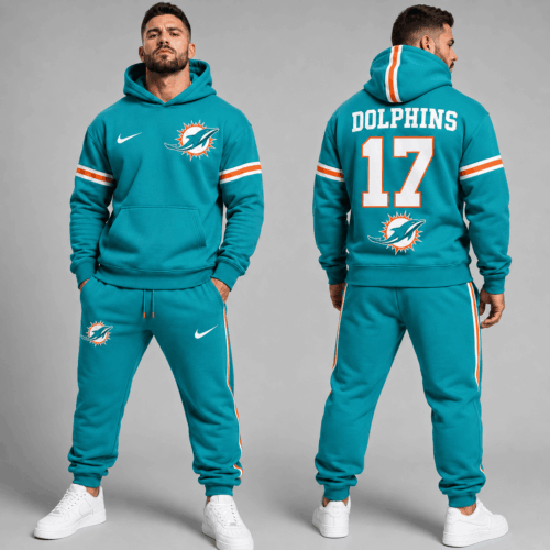 Miami Dolphins | Premium NFL Style Custom Hoodie Jogger Set Personalized Name Number NDN