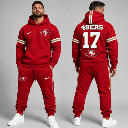 San Francisco 49ers | Premium NFL Style Custom Hoodie Jogger Set Personalized Name Number NDN