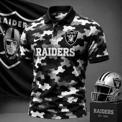 Las Vegas Raiders | Premium NFL Camo Polo Shirt NY