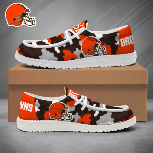Cleveland Browns | Premium NFL Game Day Camo Loafer Shoes NY