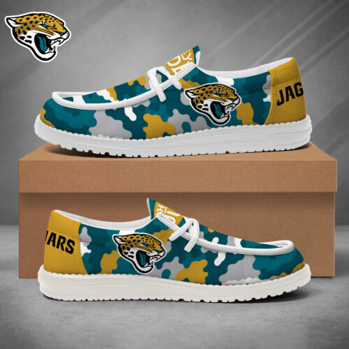 Jacksonville Jaguars | Premium NFL Game Day Camo Loafer Shoes NY