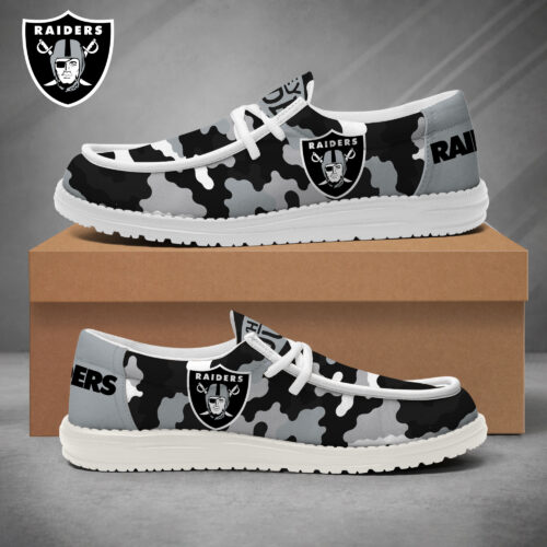 Las Vegas Raiders | Premium NFL Game Day Camo Loafer Shoes NY