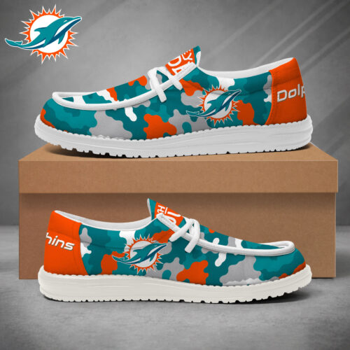 Miami Dolphins | Premium NFL Game Day Camo Loafer Shoes NY