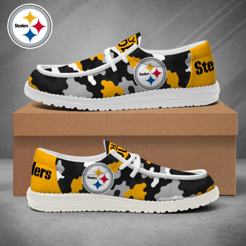 Pittsburgh Steelers | Premium NFL Game Day Camo Loafer Shoes NY