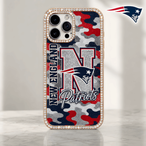 New England Patriots | Premium NFL Team Camo Bling Luxury Phone Case NTH1