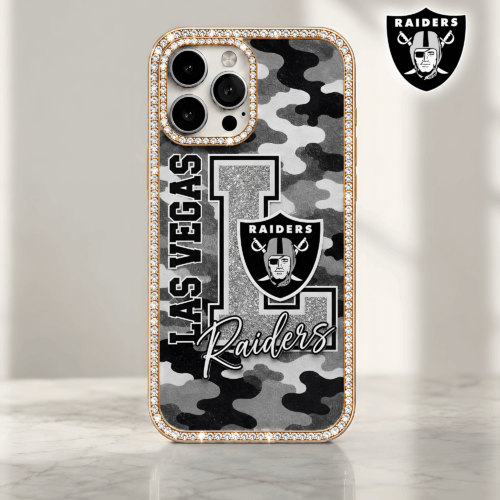 Las Vegas Raiders | Premium NFL Team Camo Bling Luxury Phone Case NTH1