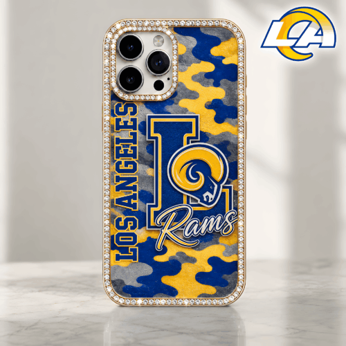 Los Angeles Rams | Premium NFL Team Camo Bling Luxury Phone Case NTH1