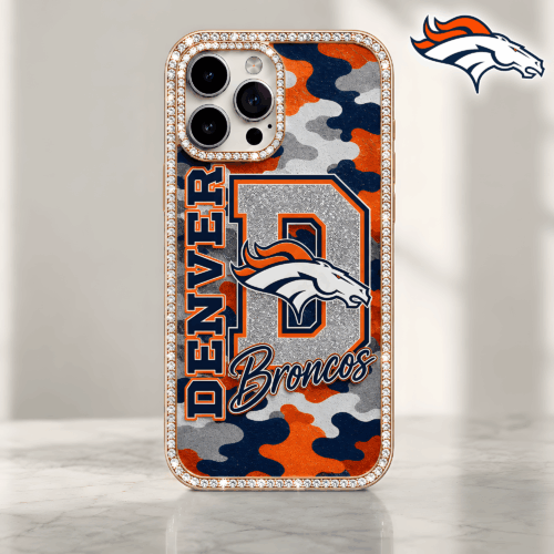 Denver Broncos | Premium NFL Team Camo Bling Luxury Phone Case NTH1