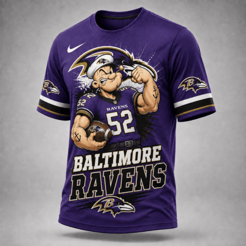Baltimore Ravens | Premium NFL Bold Cartoon Athletes T-Shirt TD