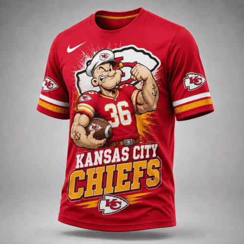 Kansas City Chiefs | Premium NFL Bold Cartoon Athletes T-Shirt TD
