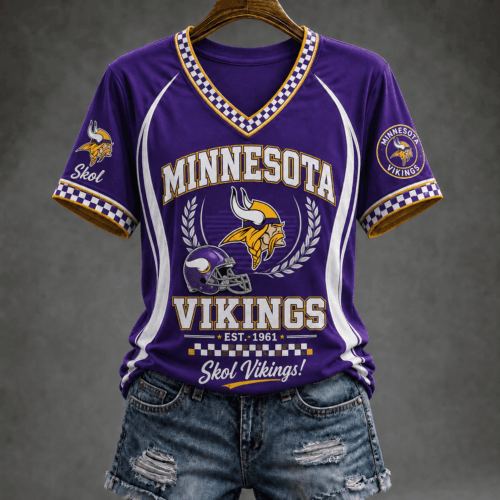 Minnesota Vikings | Premium NFL Rise Up Spirit V-Neck TD