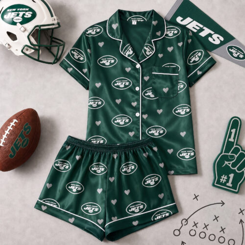 NEW YORK JETS| Premium NFL Love Satin Pajamas Set NY