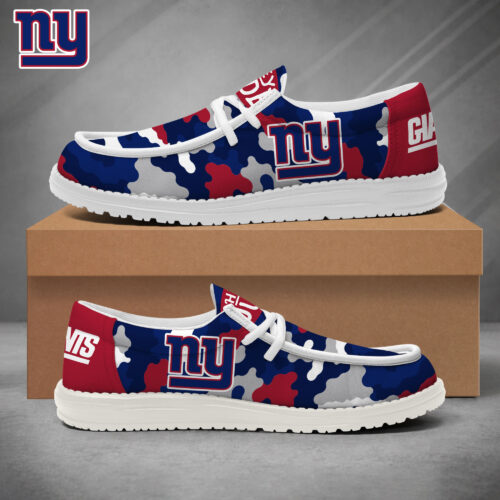 New York Giants | Premium NFL Game Day Camo Loafer Shoes NY