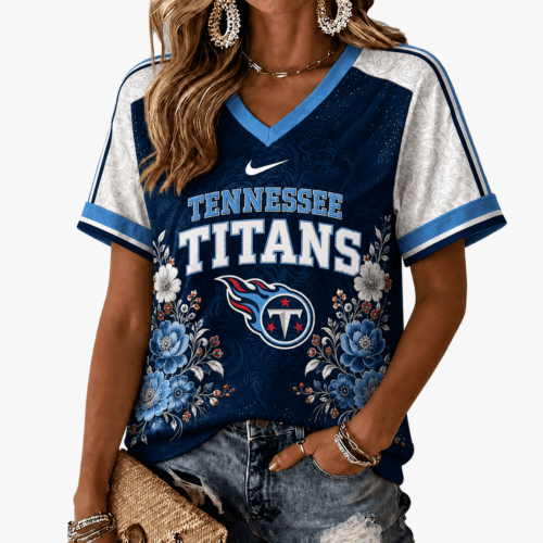 Tennessee Titans | Premium NFL Vintage Floral V-Neck TD