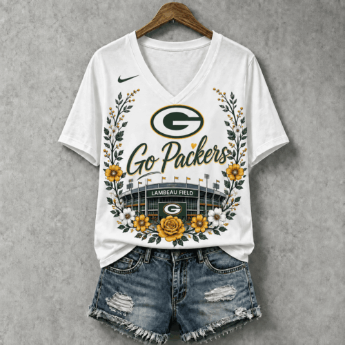 Green Bay Packers | Premium NFL Floral Stadium Football Fan V-neck NY