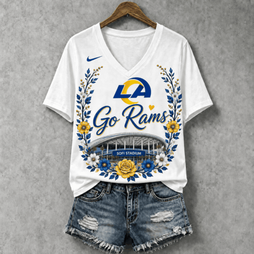 Los Angeles Rams | Premium NFL Floral Stadium Football Fan V-neck NY