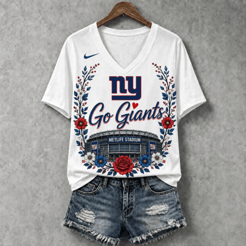 New York Giants | Premium NFL Floral Stadium Football Fan V-neck NY