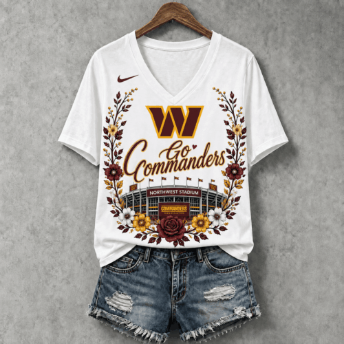 Washington Commanders | Premium NFL Floral Stadium Football Fan V-neck NY