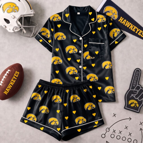 Iowa Hawkeyes | Premium NCAA Love Satin Pajamas Set NY