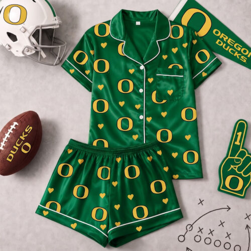 Oregon Ducks | Premium NCAA Love Satin Pajamas Set NY