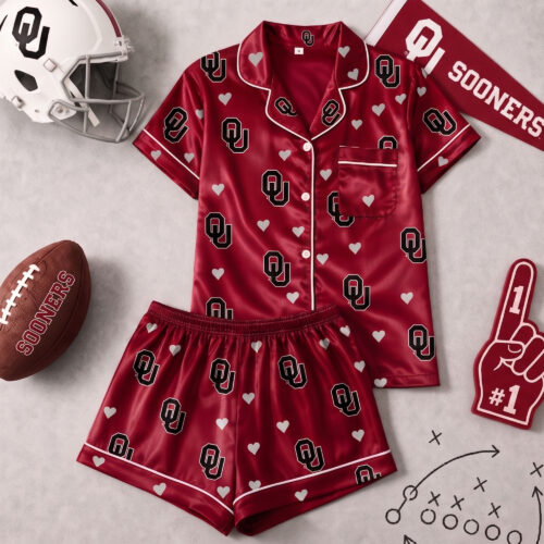Oklahoma Sooners | Premium NCAA Love Satin Pajamas Set NY