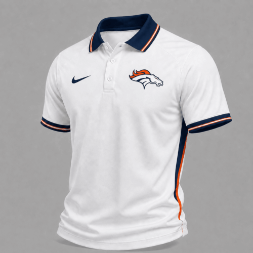 Denver Broncos | Premium NFL Classic White Gameday Polo Shirt NY