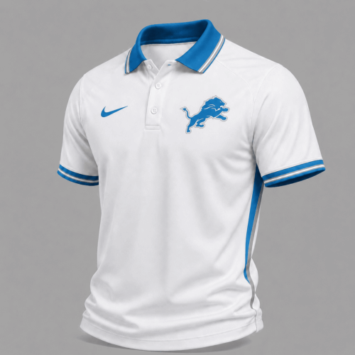 Detroit Lions | Premium NFL Classic White Gameday Polo Shirt NY