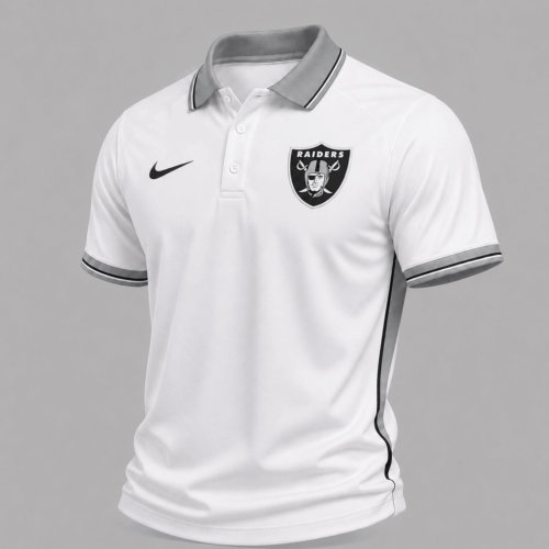 Las Vegas Raiders | Premium NFL Classic White Gameday Polo Shirt NY