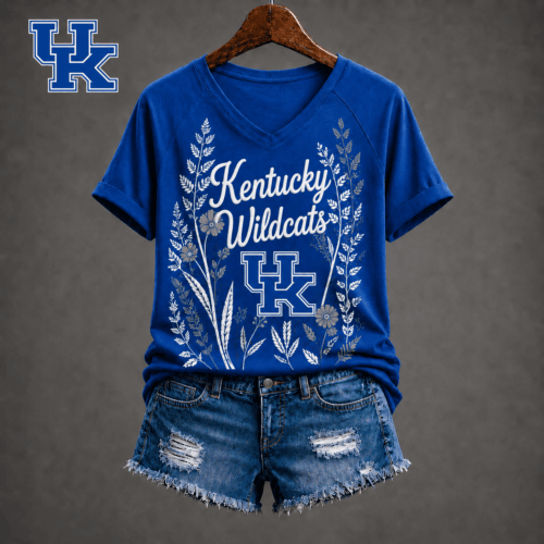 Kentucky Wildcats | Premium NCAA Floral Spirit V-neck NY