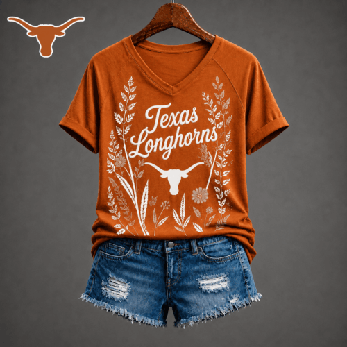 Texas Longhorns | Premium NCAA Floral Spirit V-neck NY