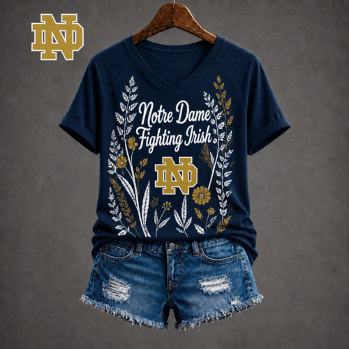 Notre Dame Fighting Irish | Premium NCAA Floral Spirit V-neck NY
