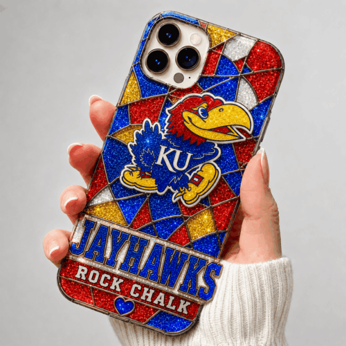 Kansas Jayhawks | Premium NCAA Glitter Mosaic Mascot Phone Case