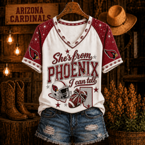 Arizona Cardinals | Premium NFL Home State Bow Girl V-Neck TD