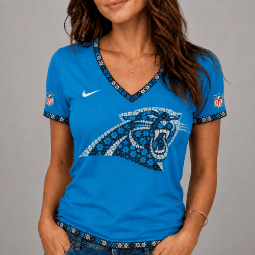 Carolina Panthers | Premium NFL Flower Logo V-Neck NY