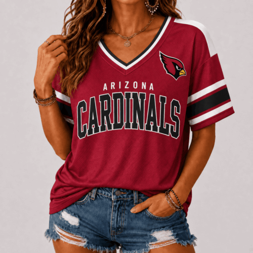 Arizona Cardinals | Premium NFL Retro Varsity V-Neck Game Day Shirt NTT