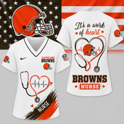 Cleveland Browns | Premium NFL Nurse Work of Heart V-Neck Shirt NY