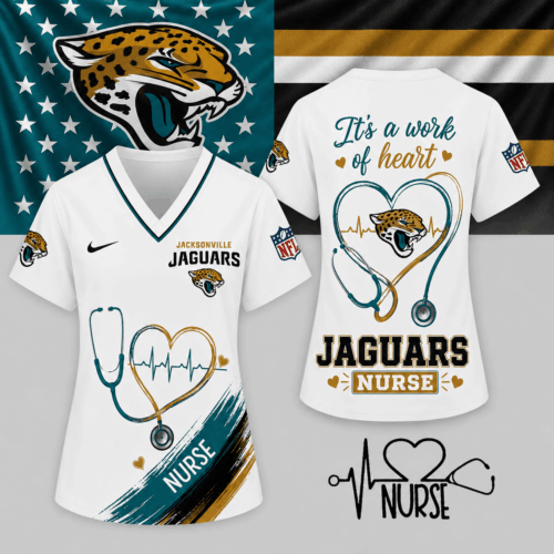 Jacksonville Jaguars | Premium NFL Nurse Work of Heart V-Neck Shirt NY