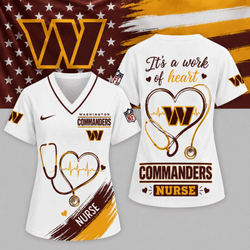 Washington Commanders | Premium NFL Nurse Work of Heart V-Neck Shirt NY