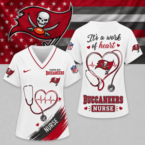 Tampa Bay Buccaneers | Premium NFL Nurse Work of Heart V-Neck Shirt NY