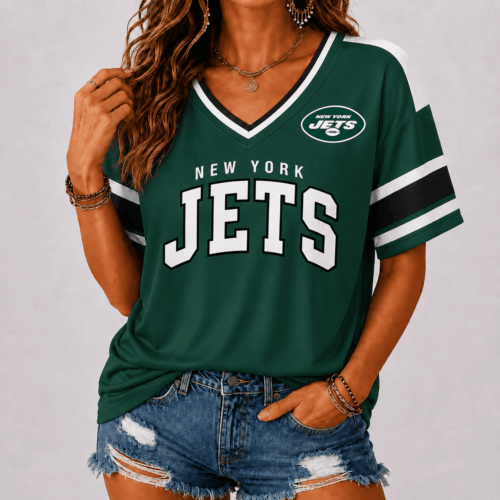 New York Jets | Premium NFL Retro Varsity V-Neck Game Day Shirt NTT