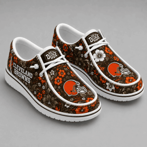 Cleveland Browns | Premium NFL Team Colors Floral Loafer Shoes TD