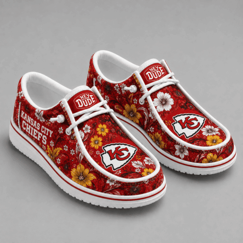 Kansas City Chiefs | Premium NFL Team Colors Floral Loafer Shoes TD