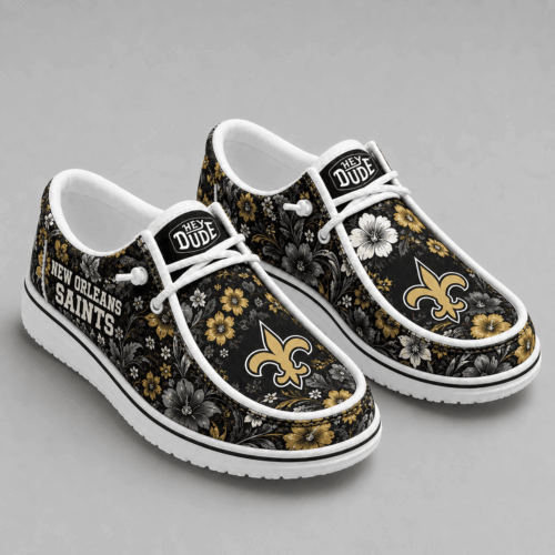 New Orleans Saints | Premium NFL Team Colors Floral Loafer Shoes TD