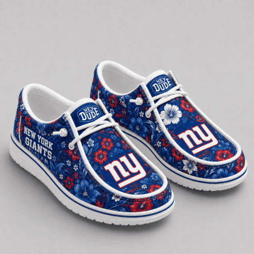 New York Giants | Premium NFL Team Colors Floral Loafer Shoes TD